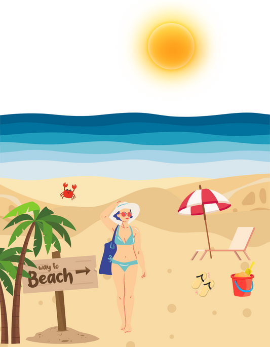 Beach Zipper Tote Bag